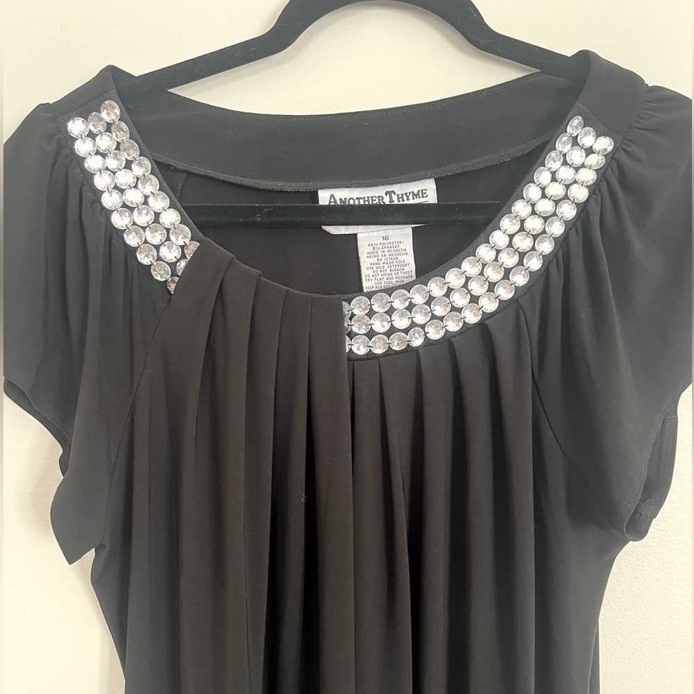 Adorable and Comfortable Dress With Asymmetrical Neckline and Sparkly Gems